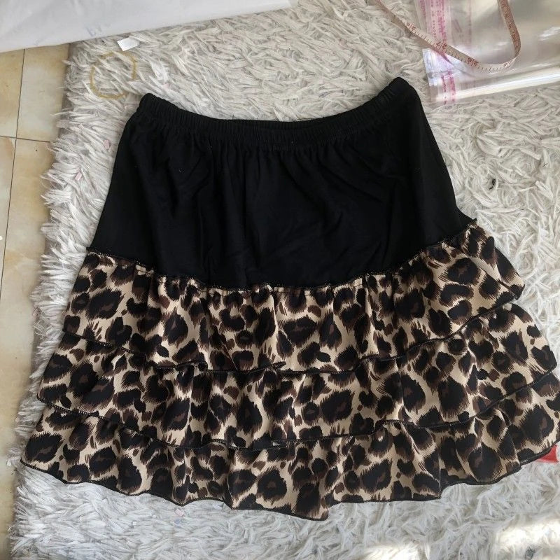 vzyzv  -  Sexy Leopard Print Mini Skirt for Women Y2k Harajuku Vintage High Wasit A-line Skirts Korean Summer Fashion Clothes Chic