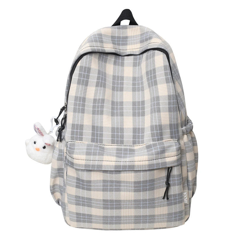 vzyzv  -  New Fashion Lady Lattice Travel School Bag Female Plaid Cute College Backpack Trendy Women Bag Girl Cool Kawaii Laptop Backpack