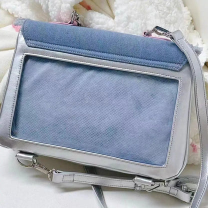 vzyzv  -  Star Patchwork Silver Backpack Korean Y2k Denim Sweet Girl Itabag Preppy Student Messenger Bag Trendy Hottie Shoulder Bag