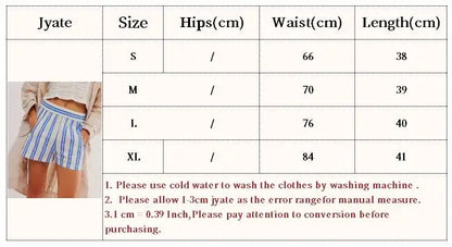 vzyzv -  Spring Summer Casual Sportwear Stripe Shorts Elastic Waist Pocket Beach Vacation Style Fashion Straight Women Shorts 2024 New