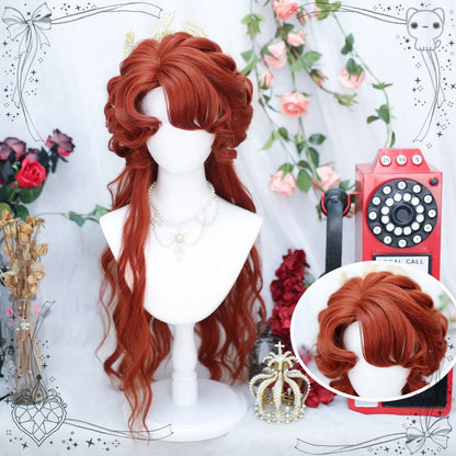 vzyzv  -  Wig Head Set Center Parted Bangs 32 Inch Lolita Natural Gorgeous Vintage Roman Curls Long Curly Hair Elegant Blonde Wig