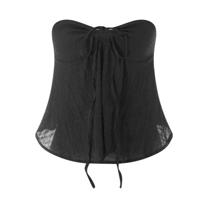 vzyzv  -  Y2k Sexy Tube Tops Women Strapless Sleeveless Slim Fit Off Shoulder Crop Bandeau Backless Going Out Camisoles Tank