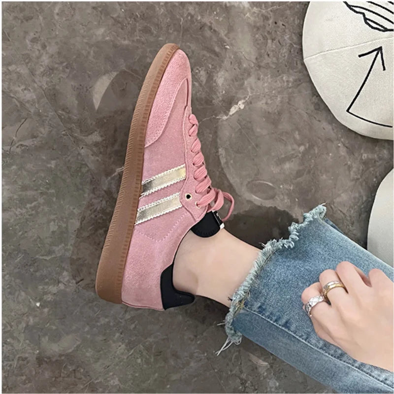 vzyzv  -  Leather Retro Fashion Versatile Outdoor Women Flat German Training Shoes Round Head Shallow Mouth Breathable Sports Shoes