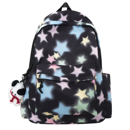 vzyzv  -  Korean Kawaii Star Print Backpacks Ins Harajuku Sweet Girls Preppy Schoolbags Fashion Y2k Women All Match Backpack High-capacity