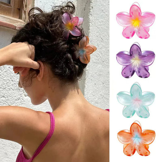 vzyzv -  New Gradient Flower Acrylic Hair Claws Clip For Women Girls Sweet Hairpins Summer Beach Hawaiian Headwear Hair Accessories