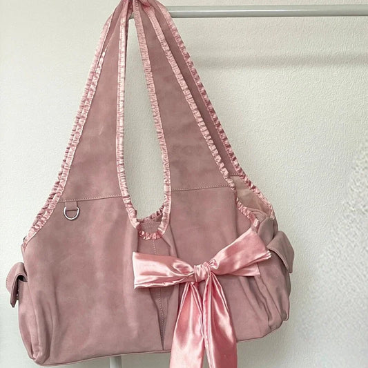 vzyzv  -  Streetwear Casual Grunge All Match Women's Handbags Y2k Aesthetic Chic Bow Shoulder Bags Korean Ins Vintage Fashion Underarm Bag