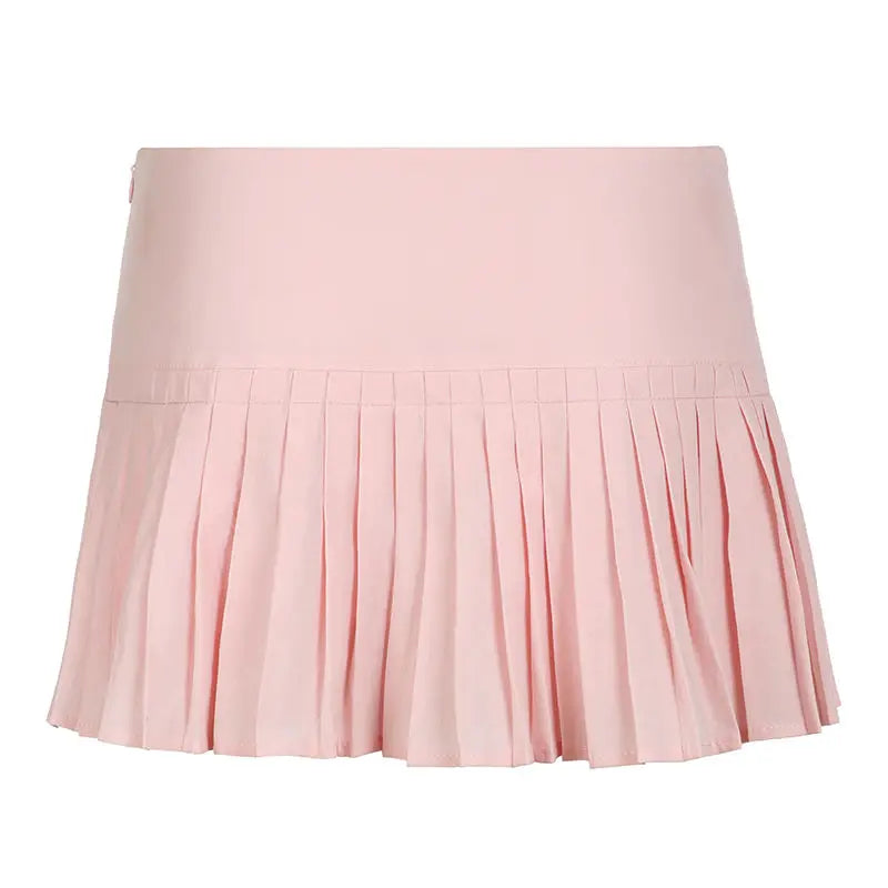 vzyzv  -  Skirt Korean Style Sweet Girl Style Woven Shredded Pleated Salt Style Age-Reducing Anti-Exposure Casual Pleated Skirt