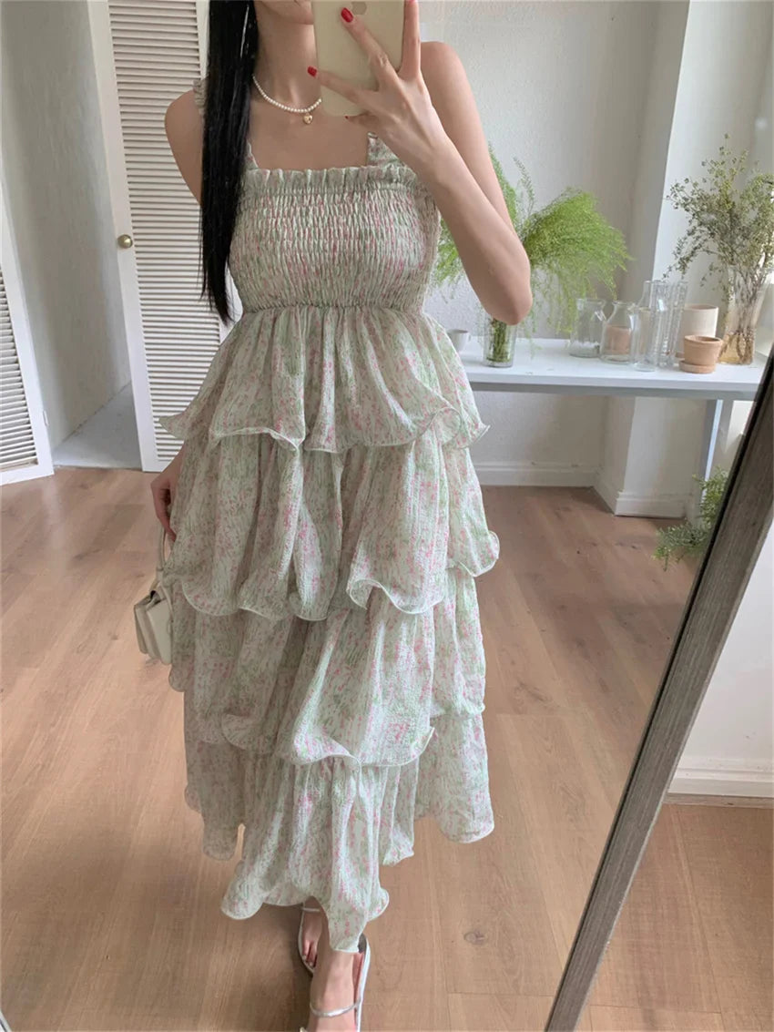 vzyzv -  Holiday Women Dress Florals Chic Sweet Slim New Beach Stylish Daily OL Summer Sleeveless Gentle Office Lady