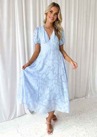 nvxiot  -  European and American Summer Dresses Flowers, Lace, Short Sleeves High Waist and A-shaped Elegant Parties Long Skirts and Women.