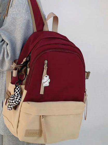 vzyzv  -  Japanese Ins Retro Trend Casual Women's Shoulder Bag High School Students Junior High School Students Bag Simple Travel Backpack