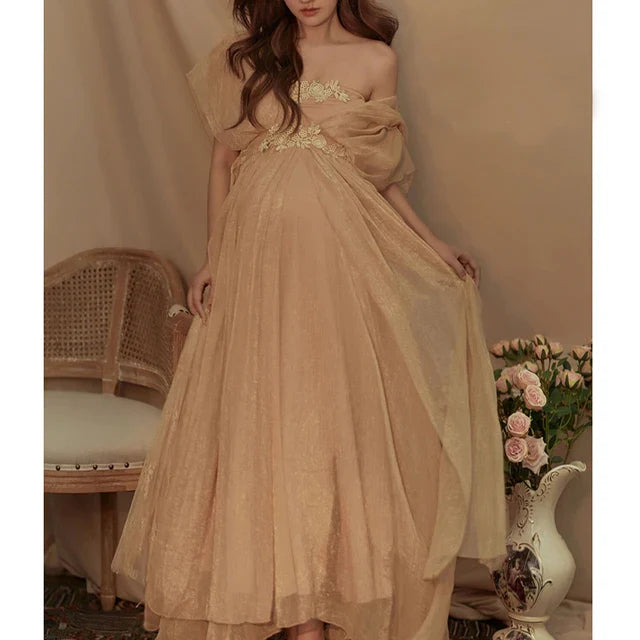 nvxiot  -  Elegant Maternity Maxi Gowns Dresses Photo for Photo Shoot Pregnant Wedding Party Dress Pregnancy Clothes Photography Prop Dress