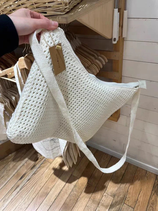 vzyzv  -  Sweet Cute Beige Knitted Shoulder Bag Spring High Quality Ladies Crossbody Bag Girl School Style Harajuku Fashion Handbags