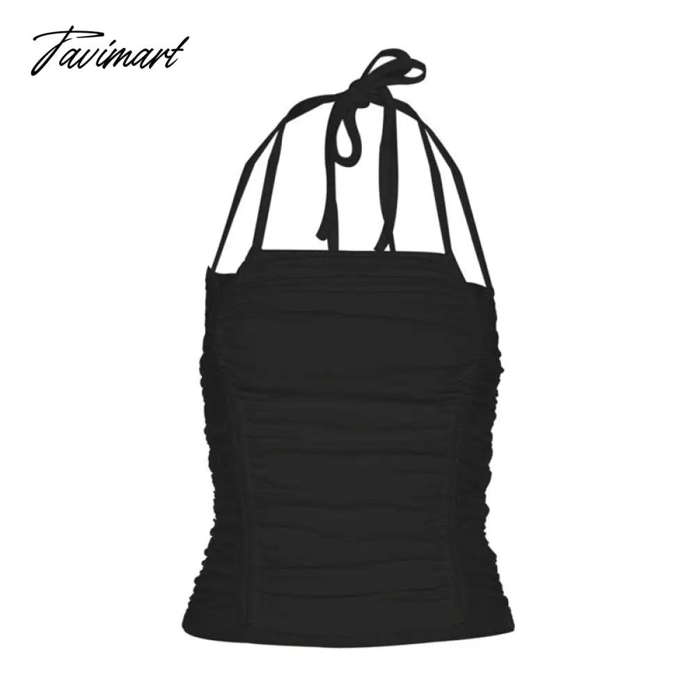 Camisoles Sexy Cami Tops Women Casual All-match New Sleeveless Crop Top Shirring Design Korean Fashion Cropped Clothes