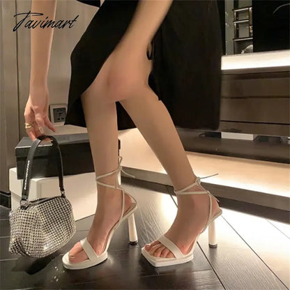 TAVIMART  -  2024 Sweet Stiletto Party Women Shoes Sexy Pointed Toe Ankle Strap Ladies Shoes Slingback Elegant Solid Color Zapatos De Mujer