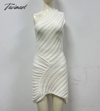 TAVIMART  -  6-Color Hollow Sexy Tight Skirt With Hollowed Waist and One Shoulder Splicing Party Hottie Cross-Border European and American Dress for Women