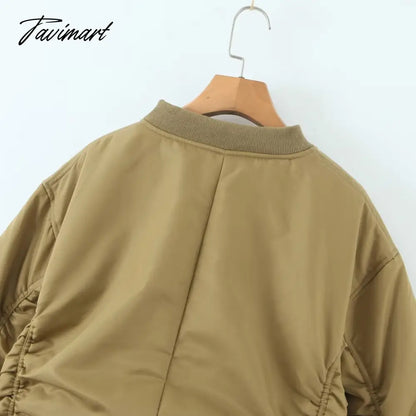 vzyzv American Vintage Coat Ins Blogger Vintage Loose Boyfriend Lovers Khaki Solid Bomber Jacket Women