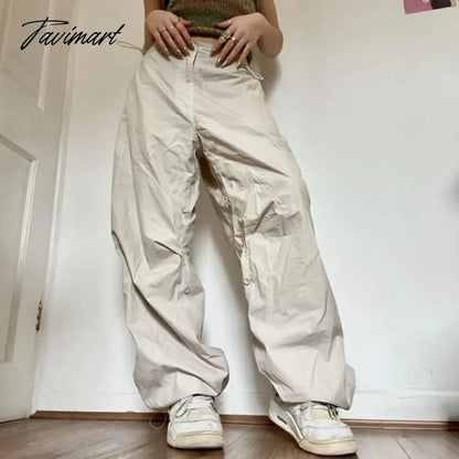 vzyzv American Vintage Drawstring Slim Wasit Wide Leg Pants Summer High Waist Trousers Loose All-match Cargo Pants Y2k Streetwear