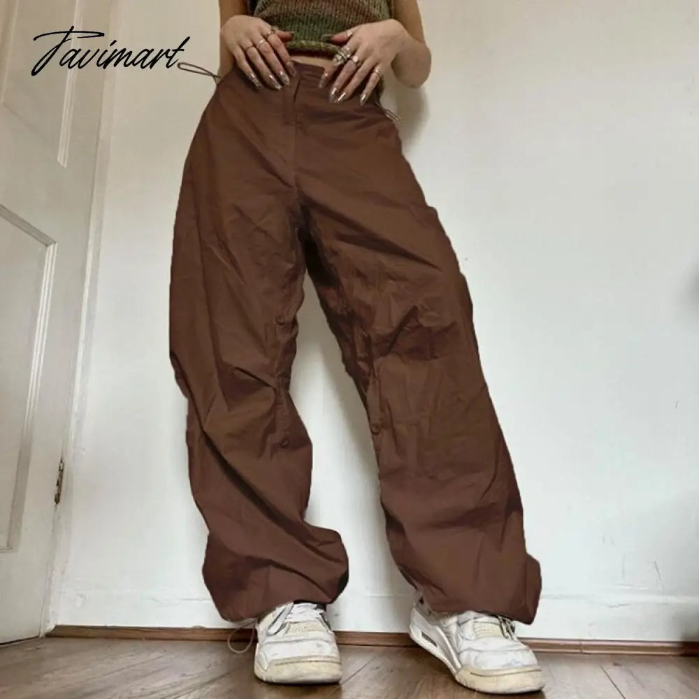 vzyzv American Vintage Drawstring Slim Wasit Wide Leg Pants Summer High Waist Trousers Loose All-match Cargo Pants Y2k Streetwear