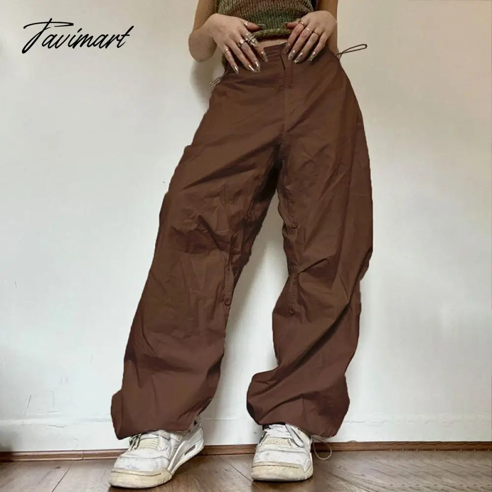 vzyzv American Vintage Drawstring Slim Wasit Wide Leg Pants Summer High Waist Trousers Loose All-match Cargo Pants Y2k Streetwear