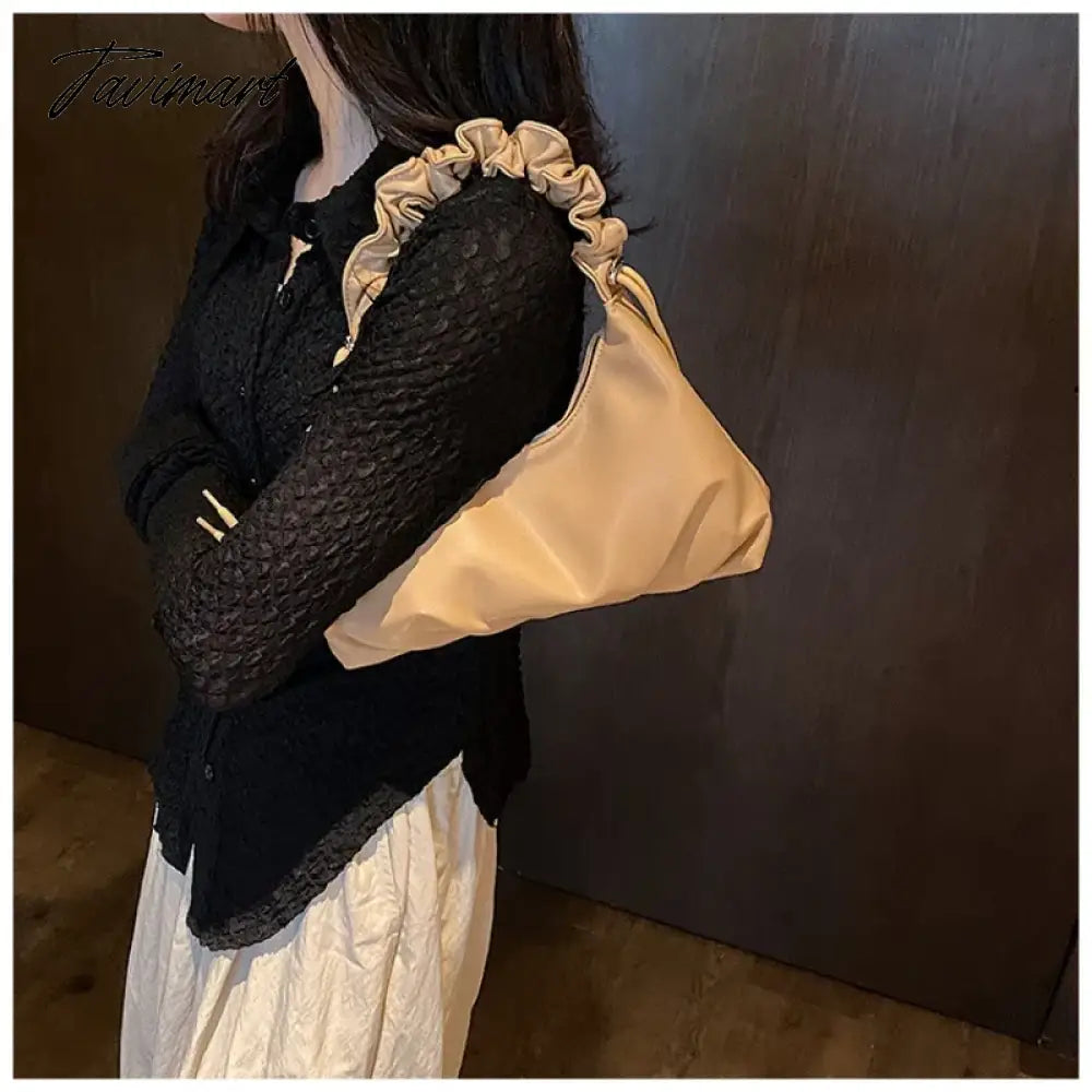 vzyzvAutumn New Fold Underarm Bag Fashion One Shoulder Handheld Women's cloud Bag, Christmas Gift