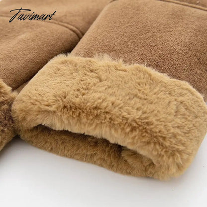 vzyzv Autumn Winter Women Fake Faux Fur Brown Jacket Ladies Single Breasted Bottons Leather Coat Retro Female Thick Outwear Mujer