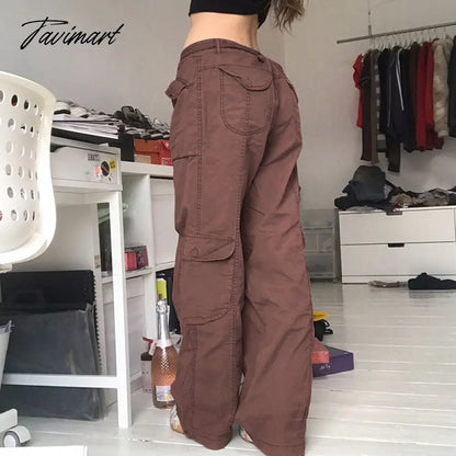 vzyzv  Casual Pocket Overalls Straight Oversized Pants Retro Harajuku Low Waist Longwide Leg Pants Loose Jeans Streetwear Women