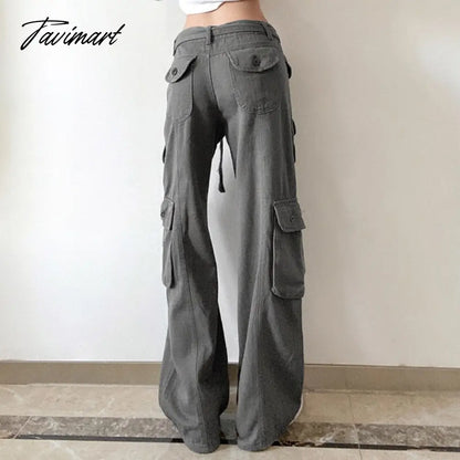 vzyzv  Casual Pocket Overalls Straight Oversized Pants Retro Harajuku Low Waist Longwide Leg Pants Loose Jeans Streetwear Women