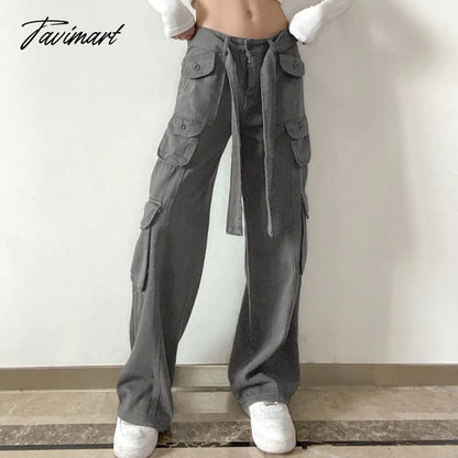 vzyzv  Casual Pocket Overalls Straight Oversized Pants Retro Harajuku Low Waist Longwide Leg Pants Loose Jeans Streetwear Women