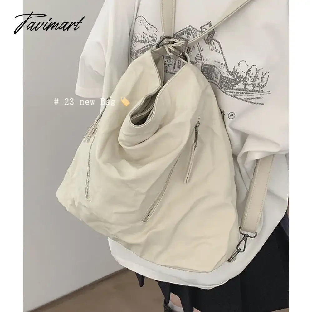 Tavimart Causal Canvas Women Backpack Tote Bag Korean School Book Laptop Backpack for Women Fashion Travel Shopping Shoulder Bag