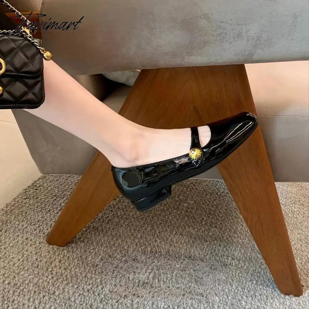 vzyzvElegant Woman Shoes with Low Heels Mary Janes Vintage Black PU Leather Ladies Shoes Spring Autumn Lolita Pumps Shoes New In