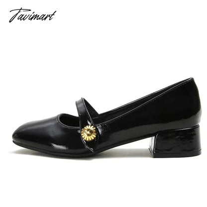 vzyzvElegant Woman Shoes with Low Heels Mary Janes Vintage Black PU Leather Ladies Shoes Spring Autumn Lolita Pumps Shoes New In