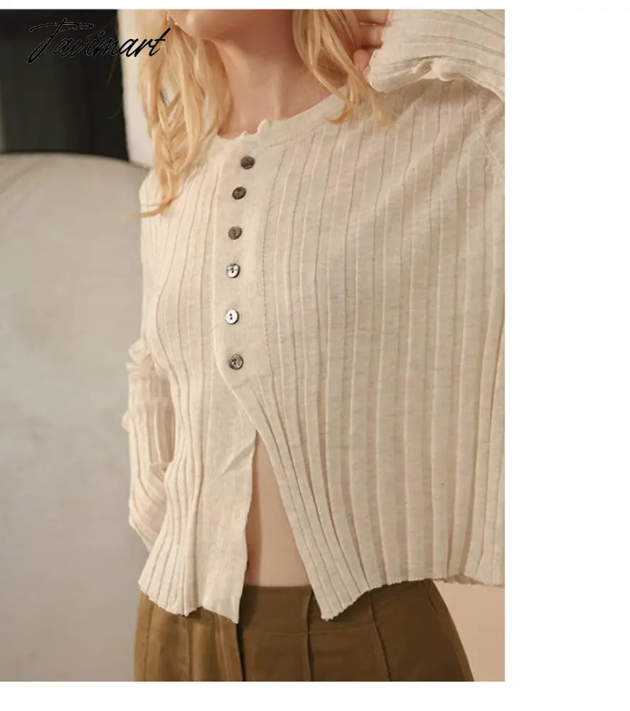 vzyzvElegant Wool Knit Sweater Cardigan  Autumn Spring Soft Slim Causal Solid Button Skinny High Street Top Women's Clothing