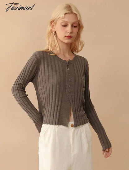 vzyzvElegant Wool Knit Sweater Cardigan  Autumn Spring Soft Slim Causal Solid Button Skinny High Street Top Women's Clothing