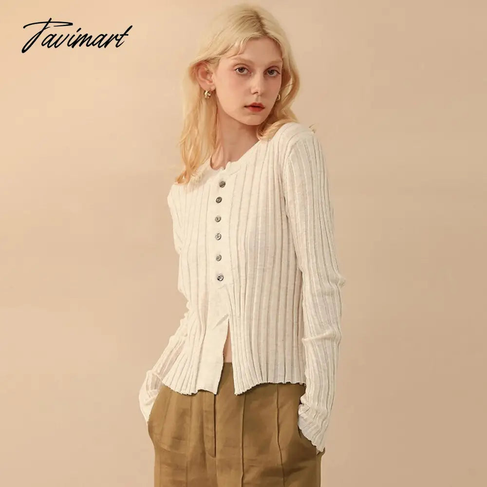 vzyzvElegant Wool Knit Sweater Cardigan  Autumn Spring Soft Slim Causal Solid Button Skinny High Street Top Women's Clothing