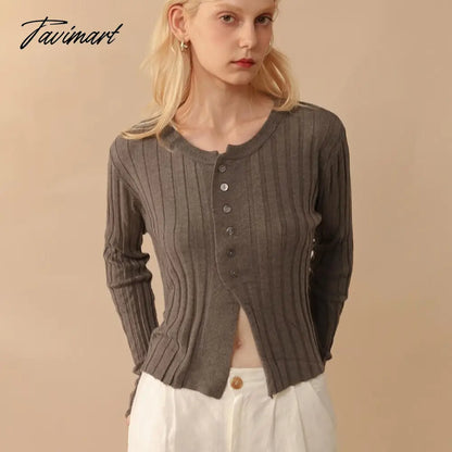 vzyzvElegant Wool Knit Sweater Cardigan  Autumn Spring Soft Slim Causal Solid Button Skinny High Street Top Women's Clothing