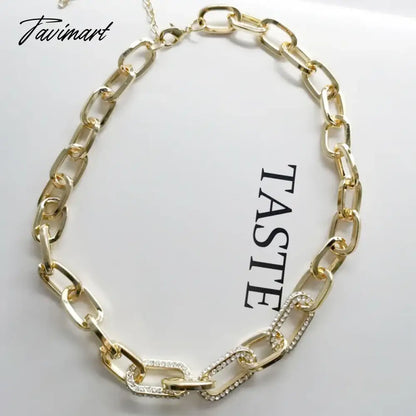 TAVIMART -  European and American new style necklace iron chain clavicle chain fashionable street style personality necklace Hong Kong style