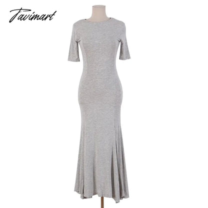 vzyzvFree Shipping New Fashion Plus Size XS-10XL Long Maxi Dress Summer Spring Short Sleeve Modal Dress With Slit Customized