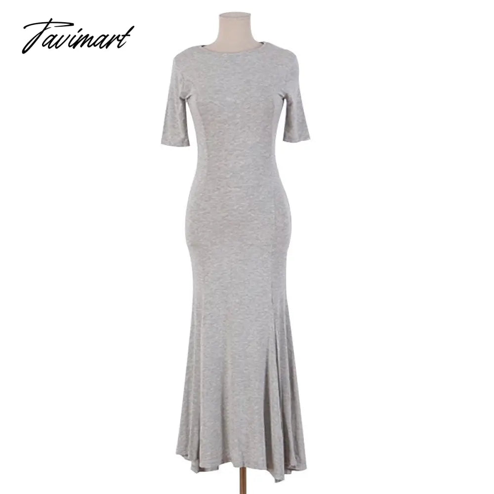 vzyzvFree Shipping New Fashion Plus Size XS-10XL Long Maxi Dress Summer Spring Short Sleeve Modal Dress With Slit Customized