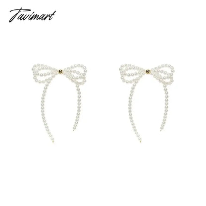 Tavimart Japan Korean New Small Pearl Bowknot Drop Earrings For Women Fashion Jewelry Sweet Simulated Pearl Boucle d’oreille Femmes