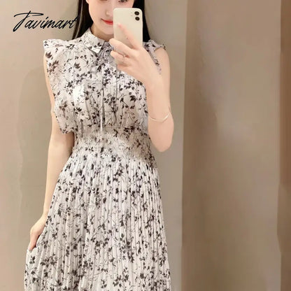 vzyzvJapan Style Spring Summer Short Sleeve Floral Mujer Sweet Pleated Slim Waist Women Dress Women Dresses Robe Sweet Loose