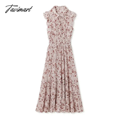 vzyzvJapan Style Spring Summer Short Sleeve Floral Mujer Sweet Pleated Slim Waist Women Dress Women Dresses Robe Sweet Loose