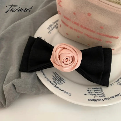 Tavimart Japanese Girl Flower Hair Accessories Korean Rose Hair Clips French Rose Hair Ties Pink Flower Hair Accessories