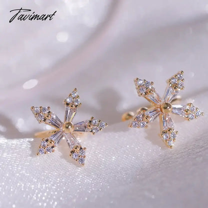 vzyzv -  Korean Bling Crystal Flower Ear Clips Without Piercing Earrings for Women Fashion Butterfly Ear Cuff Wedding Party Jewelry