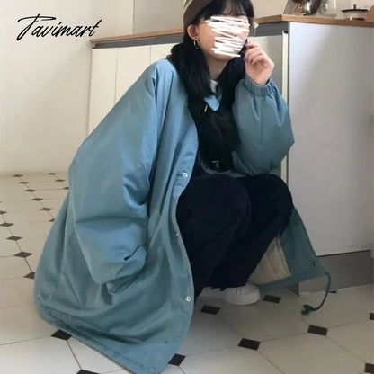 Tavimart Korean Cotton Bread Clothing Solid Simple Harajuku Student Hooded Coat Oversized Loose Short Parka Winter Keep Warm Women Jacket