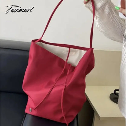 vzyzv  Korean Fashion Nylon Shoulder Bags Women New Autumn Bucket Bags High-capacity Simple Solid Totes 2024 Bolsas Mujer Сумка