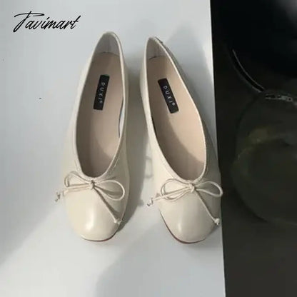 vzyzv  -  Korean Style Classic Bow Gentle Temperament Shoes Women Round Toe Bowtie Women Slip on Flats Elegant Valentine Shoes