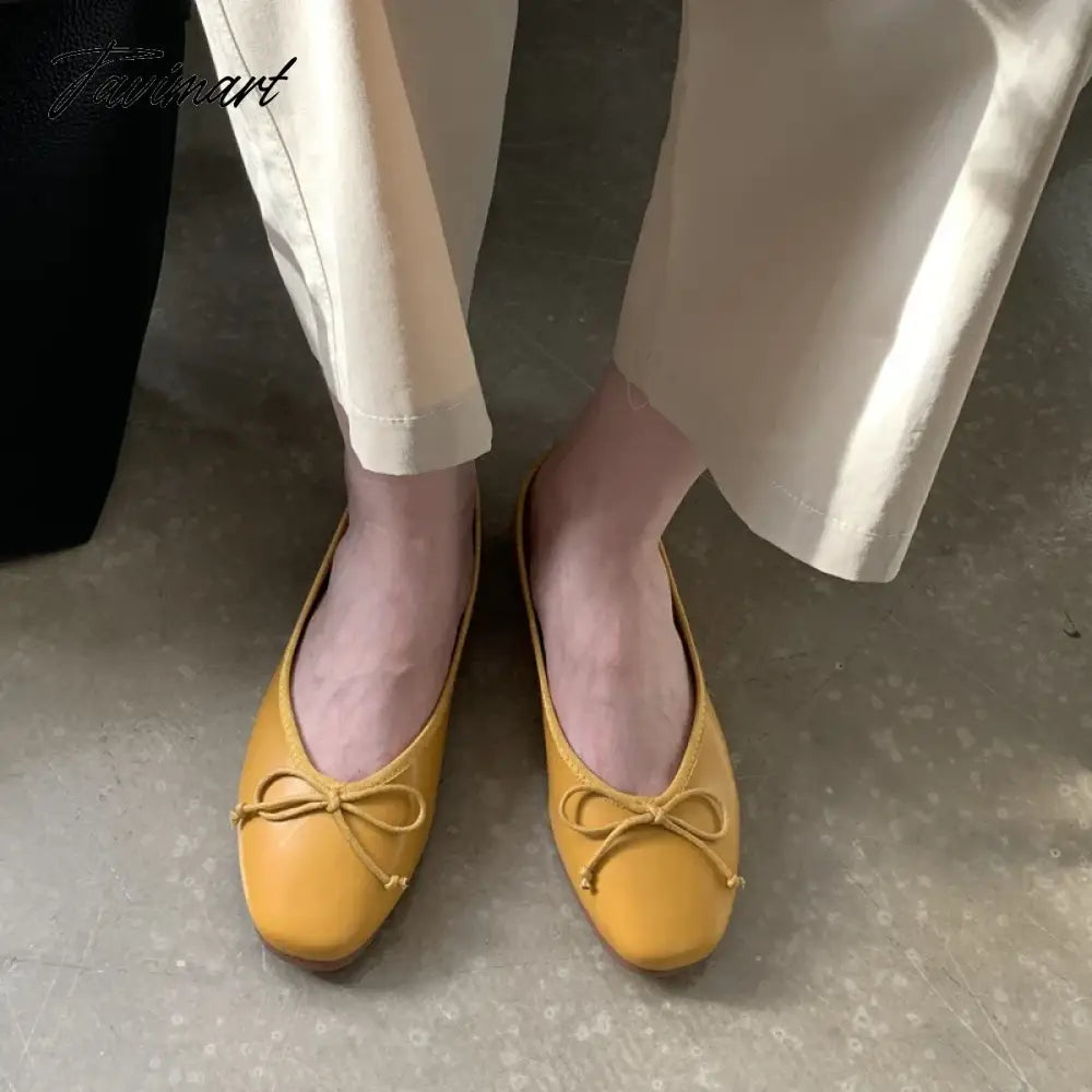 vzyzv  -  Korean Style Classic Bow Gentle Temperament Shoes Women Round Toe Bowtie Women Slip on Flats Elegant Valentine Shoes