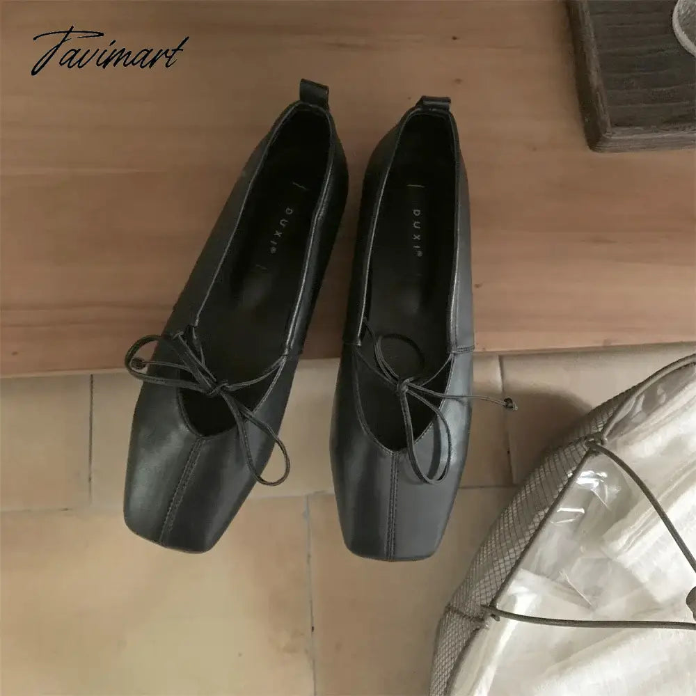 Tavimart Korean Style Women Casual Flats Comfortable Soft Boat Shoes Loafers Ballerina Shallow Ballet Flat Shoes Women Slip on Side