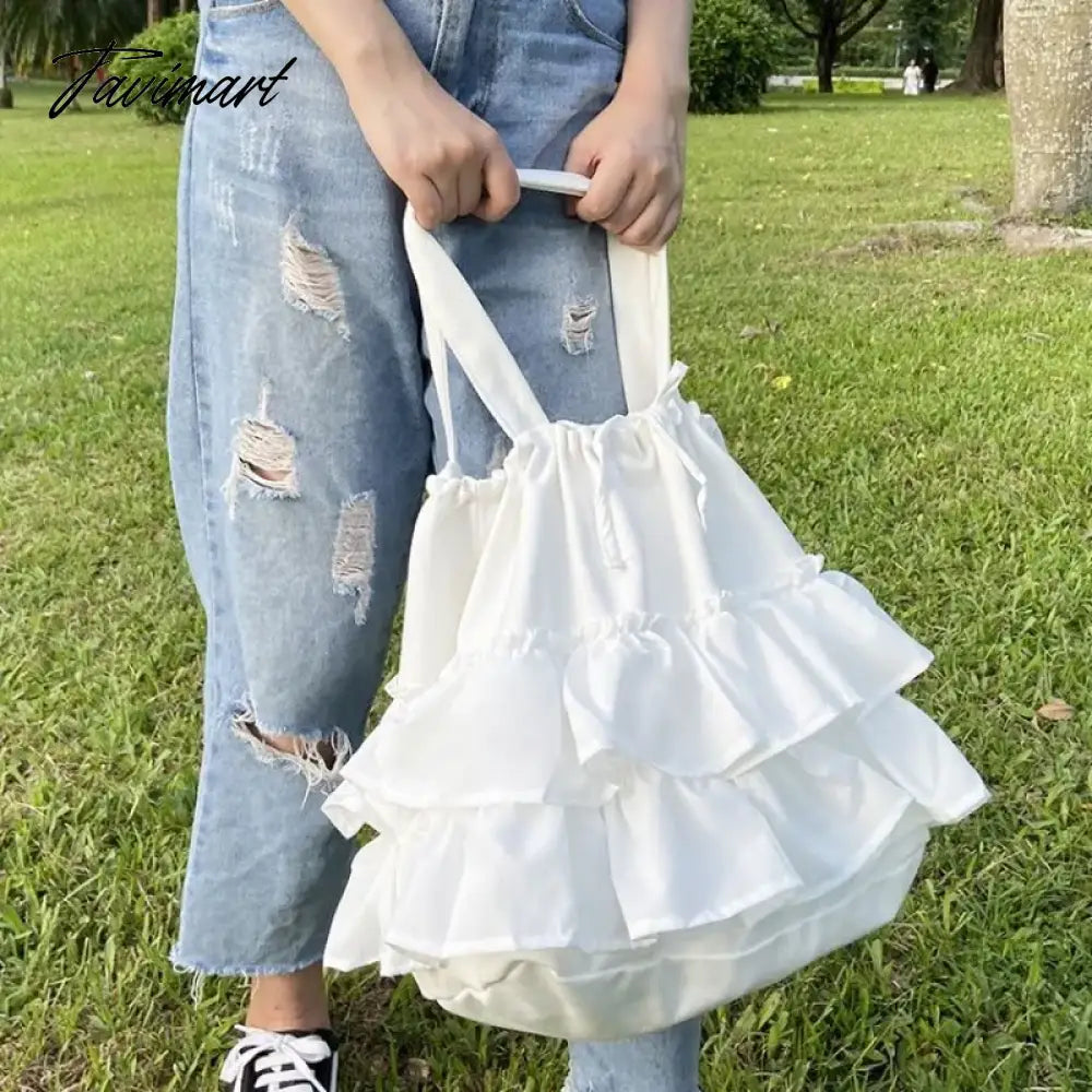 vzyzv  -  Korean Sweet Y2k Aesthetic Women Handbags Fairy Solid Ruffles Pleated Underarm Bag Fashion Elegant Chic Shoulder Bags All Match