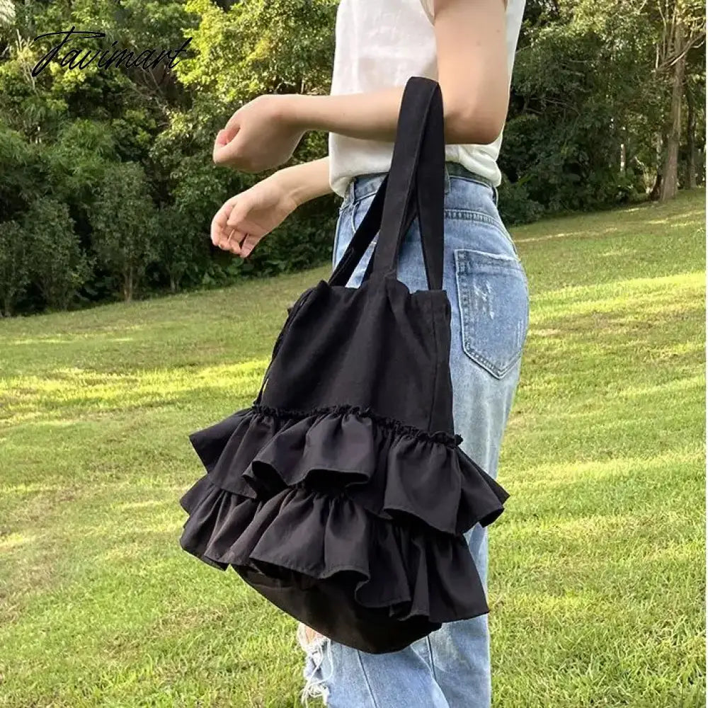 vzyzv  -  Korean Sweet Y2k Aesthetic Women Handbags Fairy Solid Ruffles Pleated Underarm Bag Fashion Elegant Chic Shoulder Bags All Match